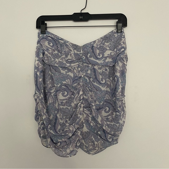 For Love & Lemons Annabelle Mini Skirt purple paisley size small ruched chiffon - Picture 6 of 12